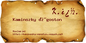 Kaminszky Ágoston névjegykártya